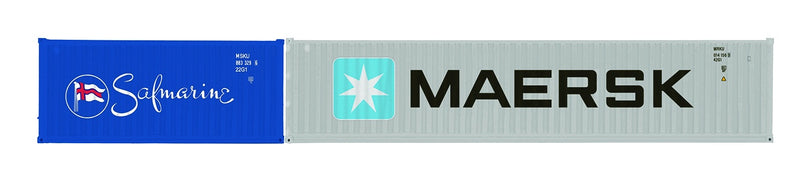 Hornby Safmarine & Maersk, Container Pack, 1 x 20' and 1 x 40' Containers - Era 11 2022 Catalogue (R60126)