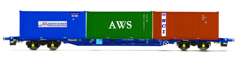 Hornby Touax, KFA Container Wagon with 3 x 20' Containers - Era 11 2022 Catalogue (R60131)