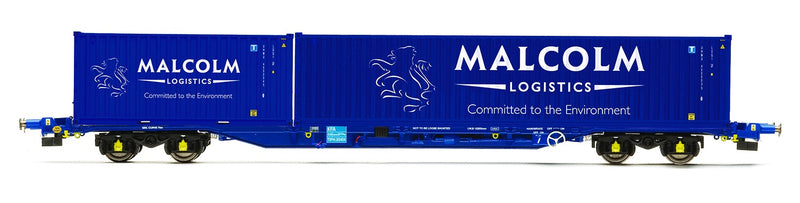 Hornby Malcolm Rail, KFA Container Wagon with 1 x 20' & 1 x 40' Containers - Era 11 2022 Catalogue (R60133)
