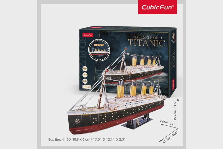 3D Puzzle: Titanic (Large) w/ LED Lights (266pc)