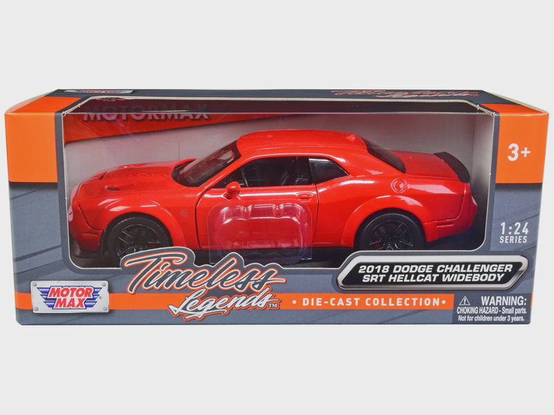 2018 Dodge Challenger SRT Hellcat Widebody Red 1/24 Diecast Model Car by Motormax