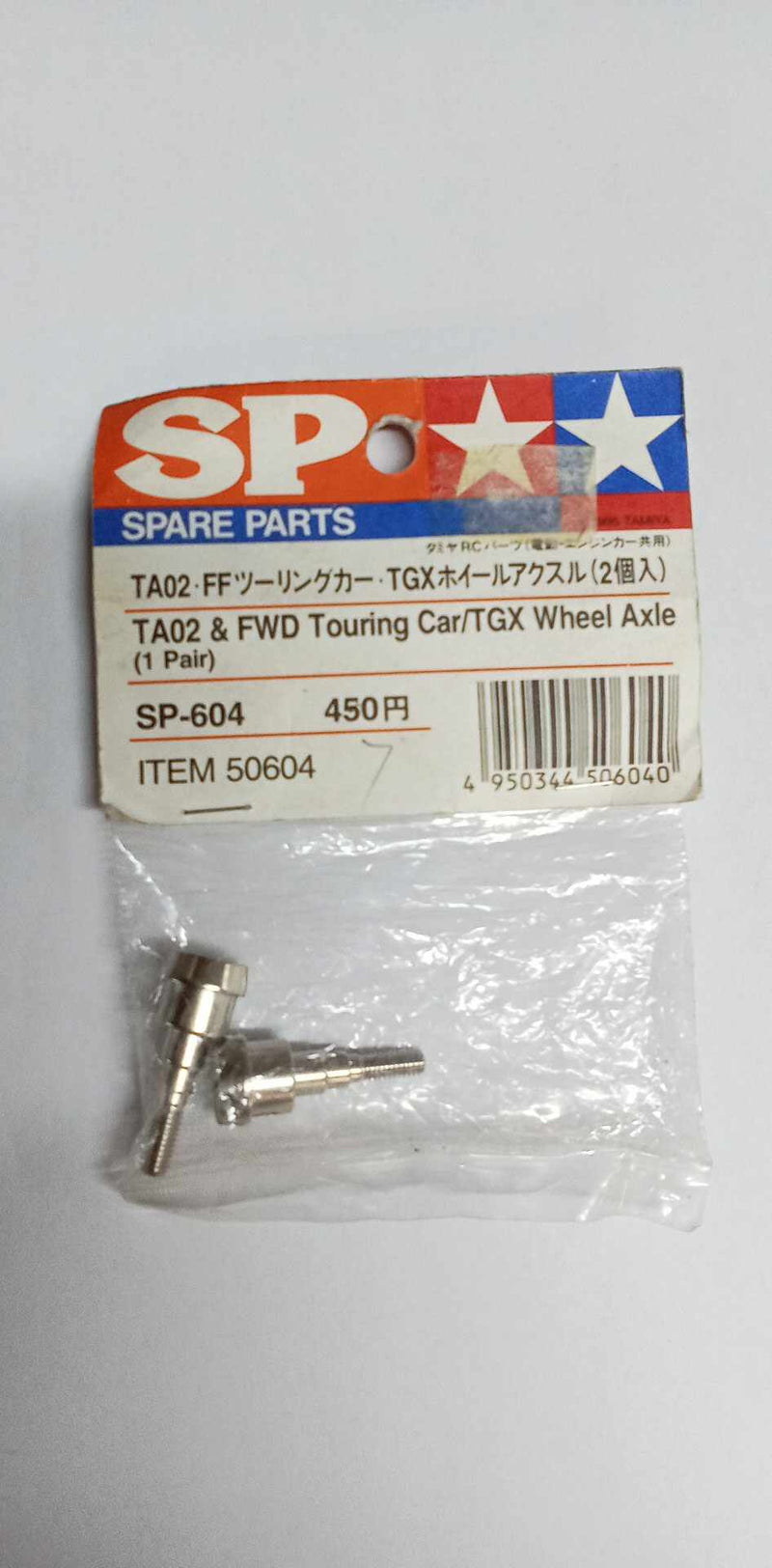 Tamiya- TA02 & FWD Touring Car/TGX Wheel Axle (1 Pair) for TA02/TA03/TGX/XC/FF01/CC01- (SP-604) (50604)