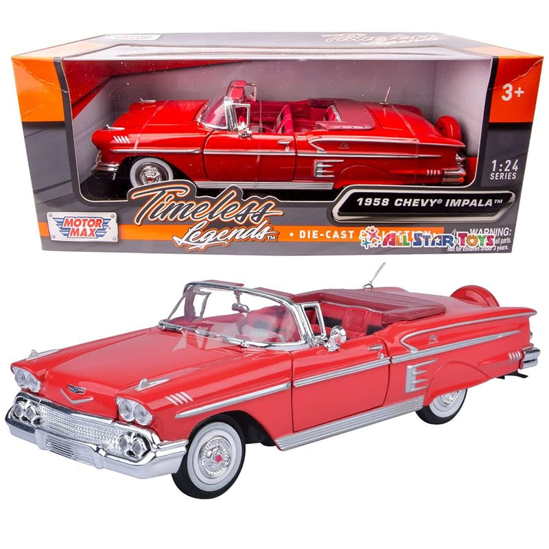 Motor Max 1:24 W/B American Classics 1958 Chevrolet Impala Convertible Diecast Vehicle