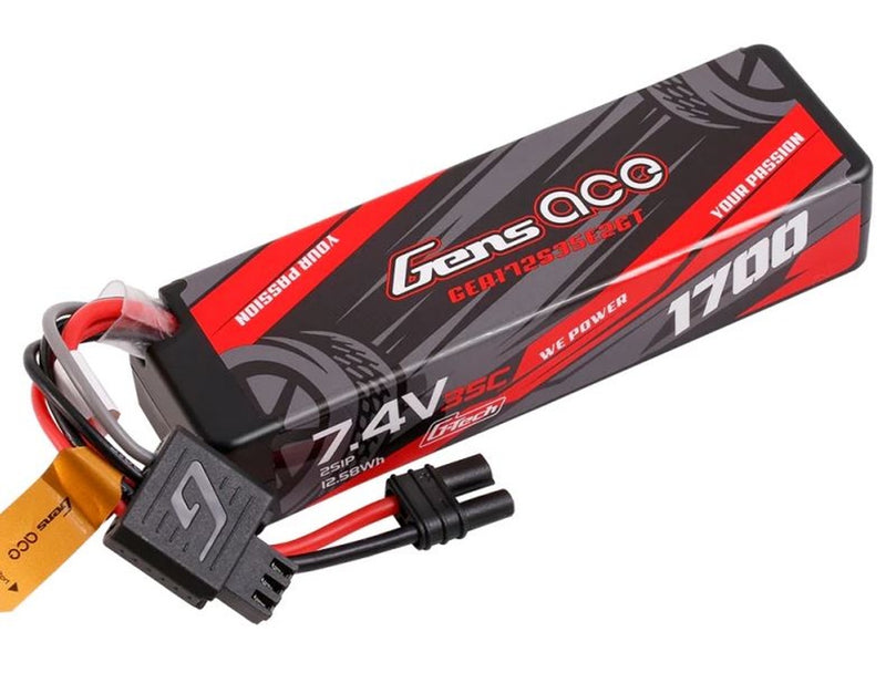 Gens Ace 1700mAh 2S 7.4V 60C Hardcase LiPo Battery w/IEC2 suit GROM