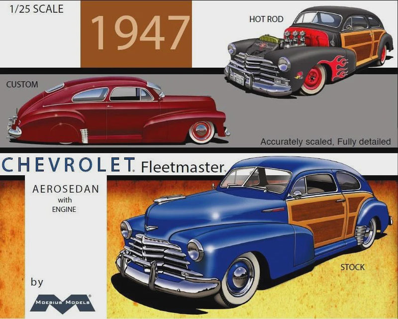 Moebius Models 1:25 1947 Chevrolet Fleetmaster Aerosedan with Engine