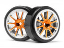 MV 22605 Maverick Radio Control Gold Chrome 10 Spoke Wheels & Drift Tyres (2Pcs) (Stada EVO DC)