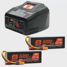 Smart Powerstage 8S Surface Bundle: (2) G2 5000mAh 4S LiPo IC5 Battery and S2100 Charger by Spektrum