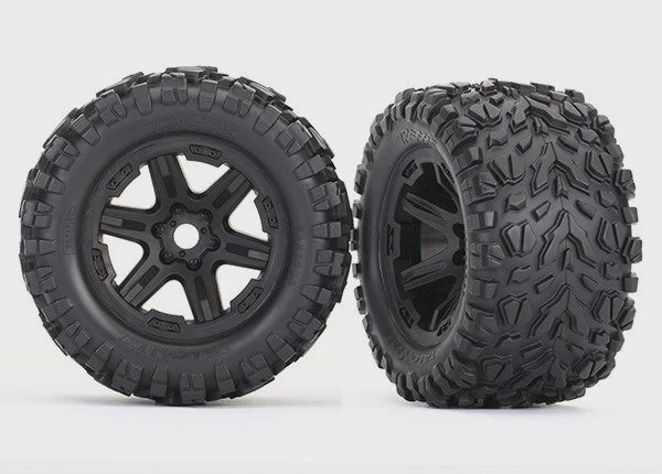 Traxxas - Black Wheels Talon Ext Tires (2) (TRX8672)