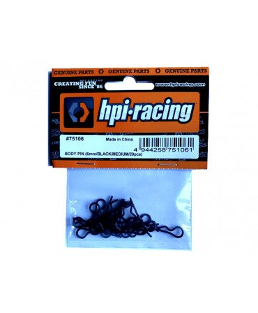 HPI 6mm Body Clip (Black) (20) [HPI75106]
