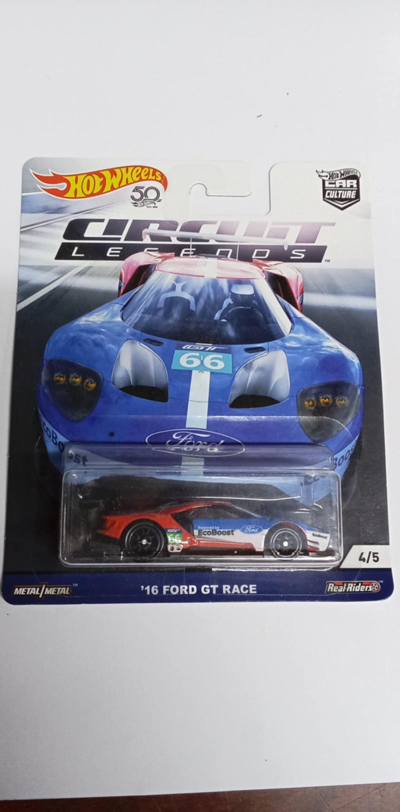 2018 Hot Wheels 50th Car Culture Circuit Legends 16 Ford GT Race  4/5 (FLC26)