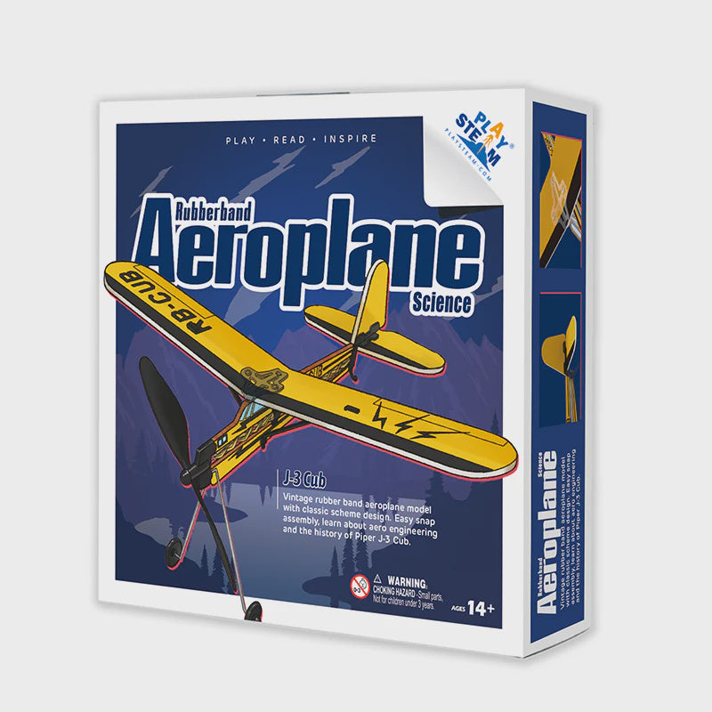 Playsteam Rubber Band Airplane Science - J-3 Cub