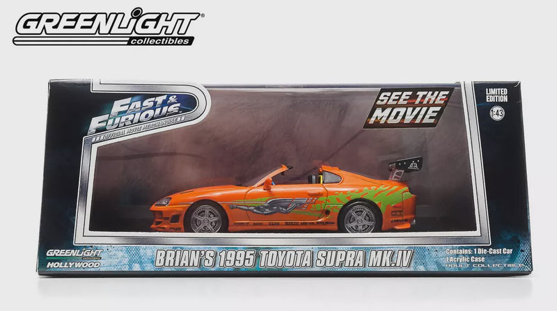 GREENLIGHT 1:43 Fast and Furious - Brian's 1995 Toyota Supra MK.IV - ORANGE