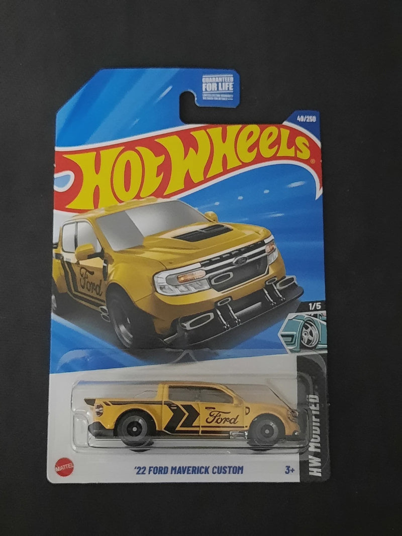 hotwheels 2025 yellow 22 ford maverick custom