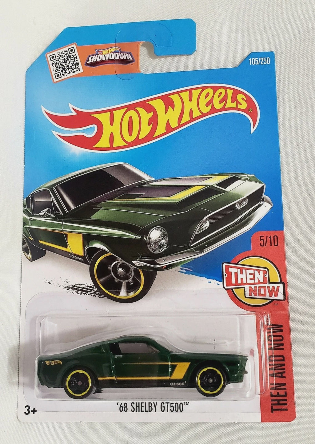 Hot Wheels 1968 Shelby GT500 Orange Die-Cast Car - #5/10 Then And Now Series, 1:64 Scale Collectible