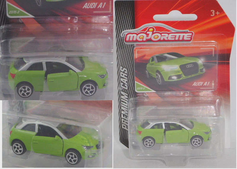 majorette audi a1 green with card