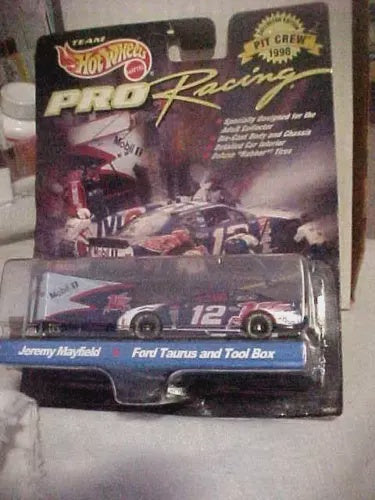 1998 HOT WHEELS JEREMY MAYFIELD PIT CREW PRO RACING FORD TAURUS & TOOL BOX