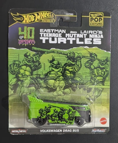 Hot Wheels Pop Culture Premium TMNT Volkswagen Drag Bus 40 Years