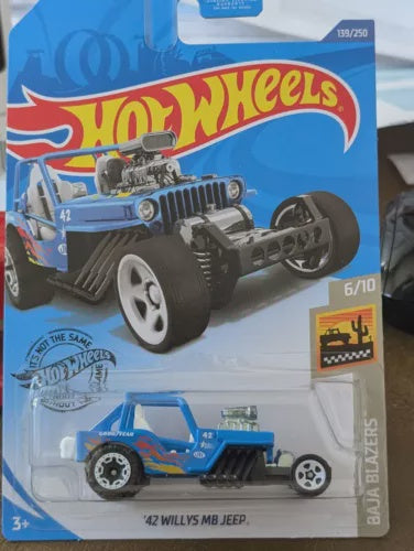 Hot Wheels Baja Blazers ‘42 Willys MB Jeep 6/10 Blue