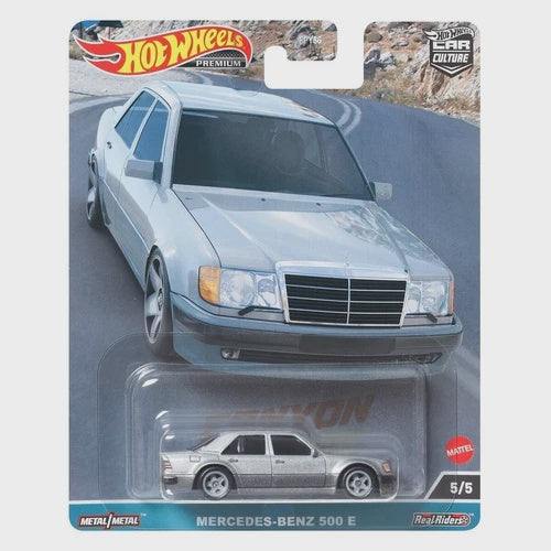 Hot Wheels Premium Car Culture Canyon Warriors Mercedes-Benz 500 E in grey 5/5