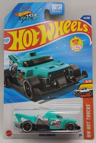 2025 Hot Wheels Green Haulerback Tow Truck HW Hot Trucks