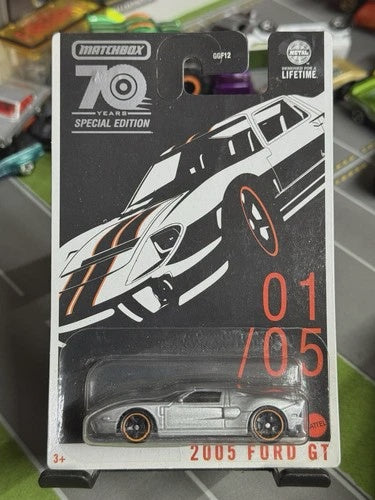 2025 Matchbox 2005 Ford GT 01/05 70 Years Special Edition Silver