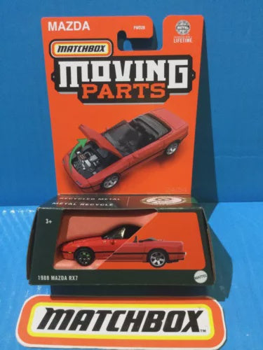 2024 MATCHBOX MOVING PARTS 1988 MAZDA RX7 RED JDM 80s CABRIOLET OPENING BONNET