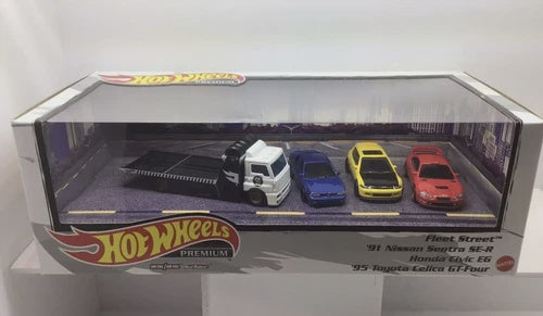 Hot Wheels Premium 90’s JDM Tuner Fleet Street Diorama Nissan Honda Toyota