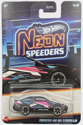 Toyota AE-86 Corolla Black Hot Wheels Neon Speeders 2025 4/8