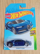 2019 Hot Wheels `16 Bugatti Chiron HW Exotics 7/10 Blue Long Card