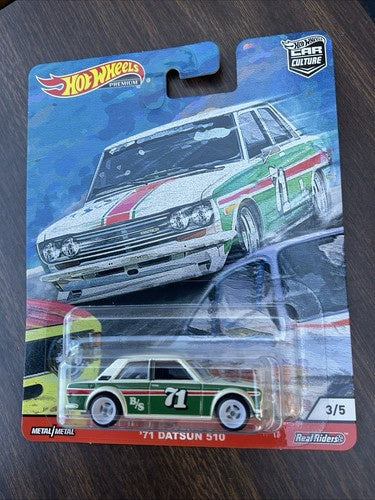 Hot Wheels Premium Car Culture '71 Datsun 510 Real Riders Door Slammers