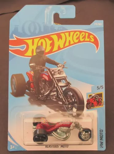 hot wheels 2018 Blastous Moto hw moto dark red long card