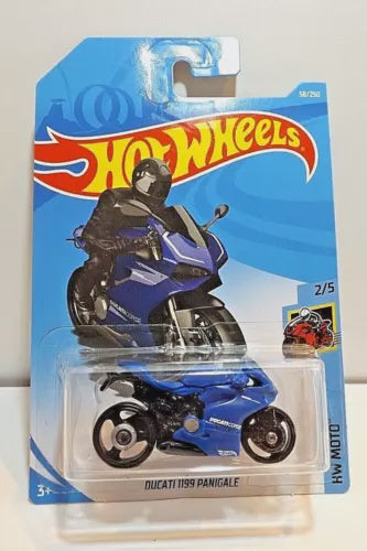 2019 Hot Wheels DUCATI 1199 PANIGALE in Blue- HW MOTO 2/5, Long Card.