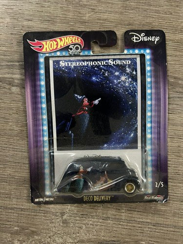 Hot Wheels Pop Culture Disney "Fantasia" Deco Delivery Real Riders