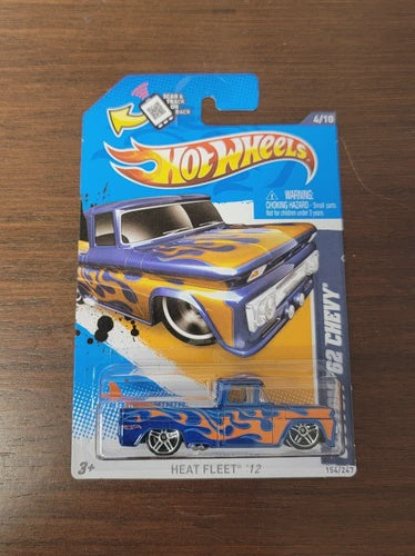 2012 Hot Wheels Custom '62 Chevy Blue With Flames Heat Fleet