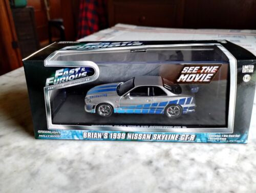 GREENLIGHT HOLLYWOOD FAST& FURIOUS Brian's 1999 NISSAN SKYLINE GT-1:43 LTD. ED.