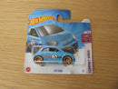 Hot Wheels Fiat 500e Blue EV - compact king short card