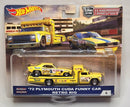 hot wheels team transport 72 plymouth cuda funny car retro rig