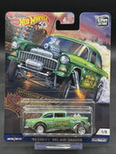 2018 Hot Wheels Premium 55 CHEVY BEL AIR GASSER green 1/5 Drag Strip Demons