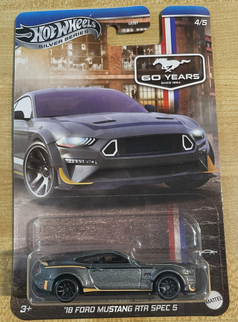 Hot Wheels Silver Series 4/5 '18 Ford Mustang RTR Spec 5 60 Years Since 1964