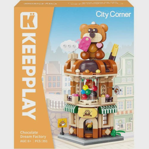 Building Block Set - Keeppley City Corner Chocolate Dream Factory