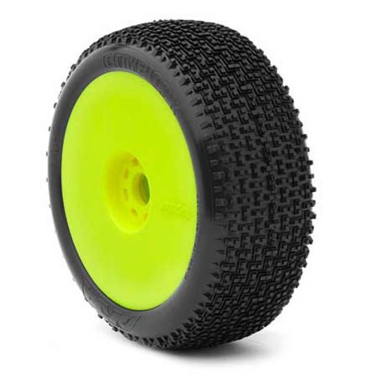 AKA 14002VRY 1:8 Buggy Cityblock Super Soft Evo Wheel Pre-Mounted Yellow