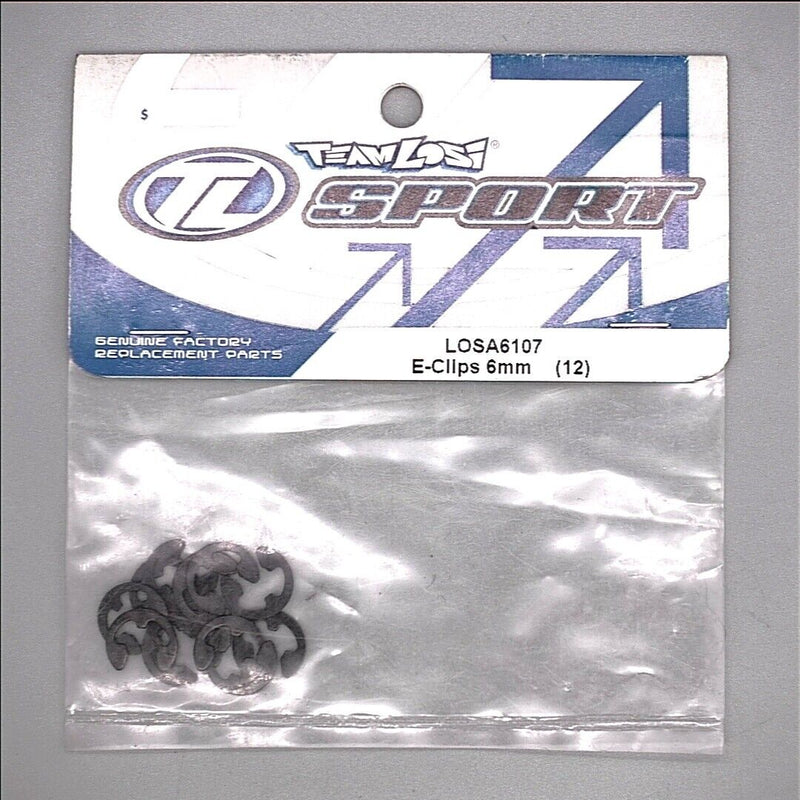 Losi E-Clips, 6mm (12) (losa6107)