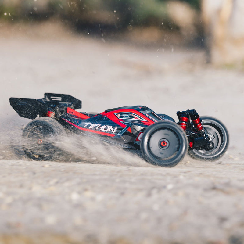 ARRMA 1/8 TYPHON 6S BLX 4WD Brushless Buggy with Spektrum RTR, Red/Grey (ARA106046)