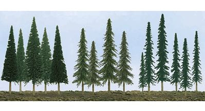 JTT N/HO-Scale Super Scenic Evergreen Trees 2.5''-6'' Tall 45pk (92117)