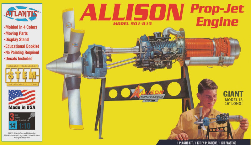 Allison 1/10 501-D13 Prop Jet Aircraft Engine Plastic Model Kit (h1551)