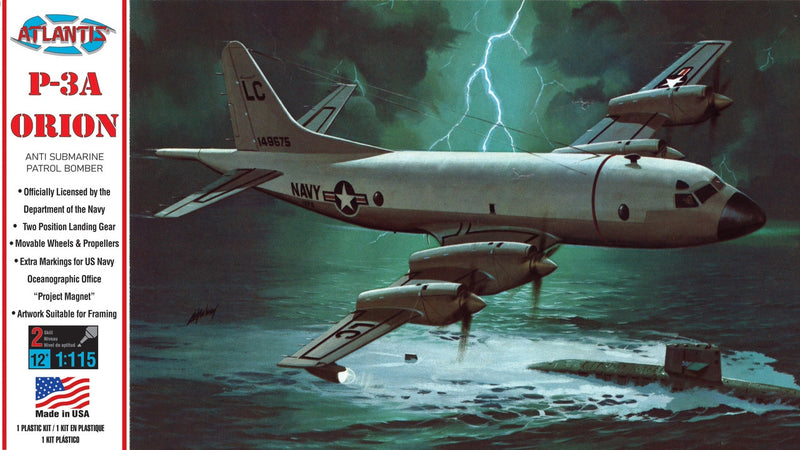 Minicraft Lockheed 1/115 P-3A Orion US Navy Anti Submarine Patrol Bomber Plastic Model Kit