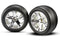 traxxas  Tires & wheels, assembled, glued (2.8") (All-Star chrome wheels, ribbed tires, foam inserts) (electric front) (2) (3771)