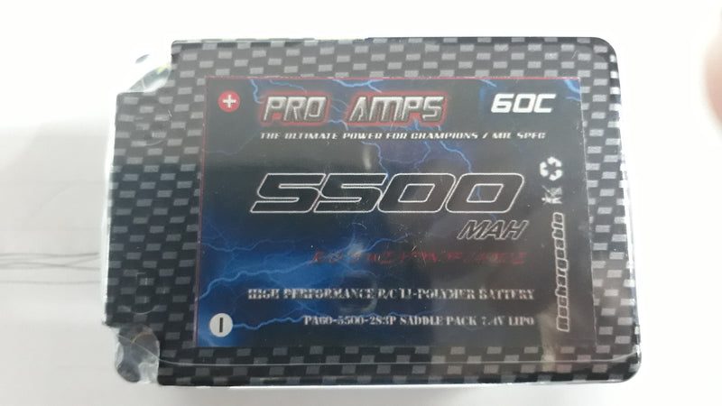 Pro Amps 7.4v 5500mah 60c Saddle pack
