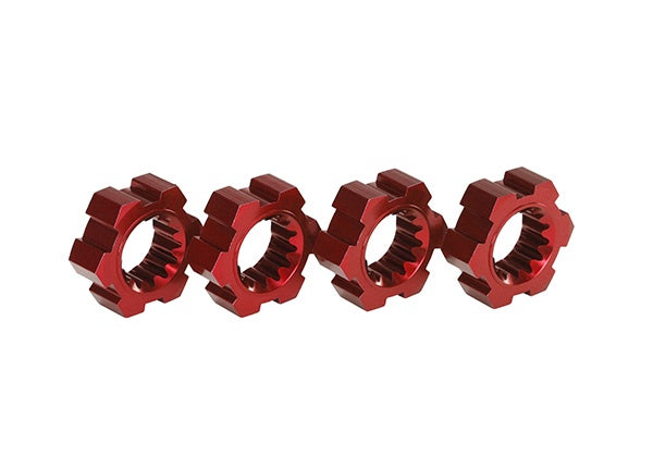 Traxxas  Wheel hubs, hex, aluminum (red-anodized) (4) (7756r)