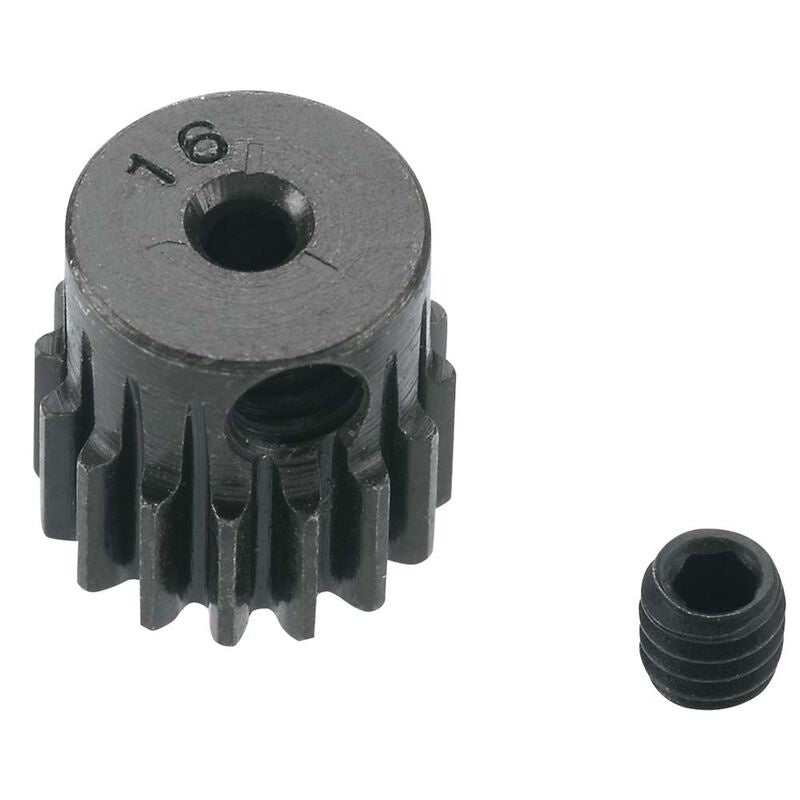 Robinson Racing P 0.5 Module Hard Blackened Steel Mini Pinion 2mm, 16T